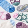 Girls' 7pk Flowers or Hearts Printed No Show Socks - Cat & Jack™ Purple - 3 of 3