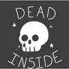 Halloween Cartoon Skull Dead Inside Crew Neck Short Sleeve Adult T-shirt-Large-Charcoal - 2 of 2