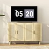 Resenkos Boho Buffet with 4 Woven Rattan Doors and Adjustable Interior Shelves - 2 of 4