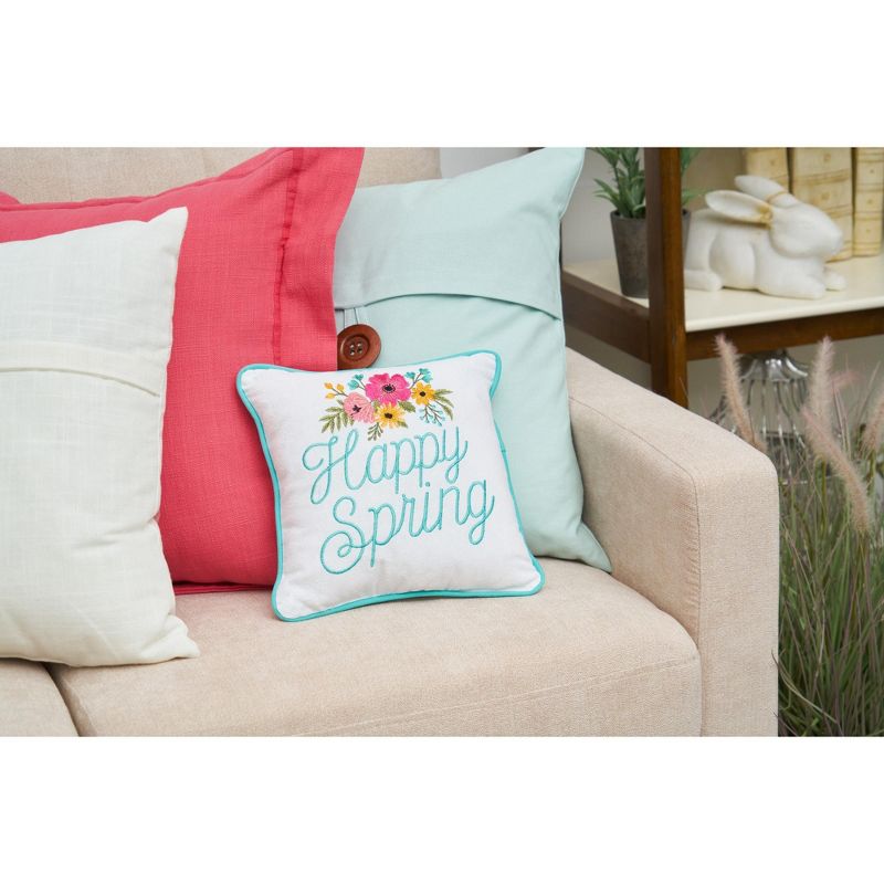 C&F Home 10" x 10" Happy Spring Embroidered Throw Pillow, 2 of 6
