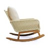 Outdoor Wicker Rocking Chair, Patio Rattan Rocker With Seat And Back Cushions, Outdoor Rocker With Wood Frame For Poolside, Balcony, Porch, Backyard - 4 of 4