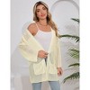 Coolmee Women Crochet Lightweight Cardigan Open Front Long Sleeve Below Hip Hollow Out Cardigans - 3 of 4