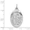 Black Bow Jewelry Sterling Silver Rhodium-Plated Oval St Christopher Medal Pendant - 4 of 4