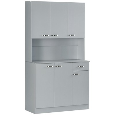 HOMCOM 71" Freestanding Buffet with Hutch, Kitchen Pantry, Cupboard with 6 Doors, 3 Adjustable Shelves, and 1 Drawer