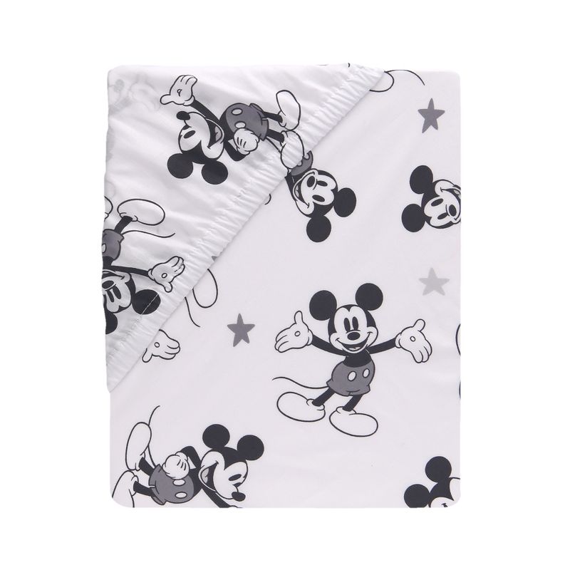 Lambs & Ivy Magical Mickey Mouse Cotton Fitted Crib Sheet - White, Disney, 3 of 6