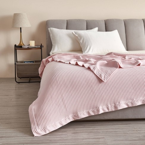 50x60 Cotton Waffle Knit Throw Blanket Pink - Isla Jade : Target