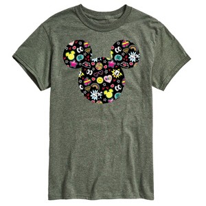 Men's - Disney - Mickey Logo with Emojis Short Sleeve Graphic T-Shirt - 1 of 4