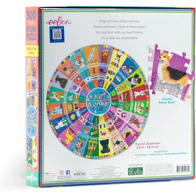 Colorful Round Dogs of the World 500 Piece Puzzle