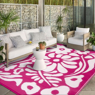 Lahome Outdoor Plastic Straw Rug-Waterproof Reversible Mat for Patio,Balcony,Deck,Backyard,Beach