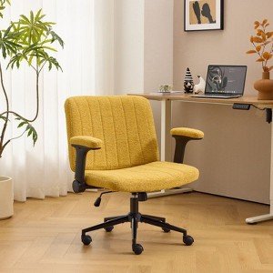 Karl Home | Speckled Chenille Swivel Chair With Flip-Up Arms For Cross-Legged - 1 of 4