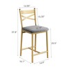 Bar Stools Set of 2/4, Gold Bar Stools Set of 2/4 with X-Shaped Backrest and Metal Footrest, Metal Bar Stools Set of 2/4 - 2 of 4
