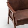 LOVMOR Accent Chair w/Velvet Upholstery and Solid Wood Frame, Classic Mid-Century Modern Living Room Furniture for Extra Seating - 2 of 4