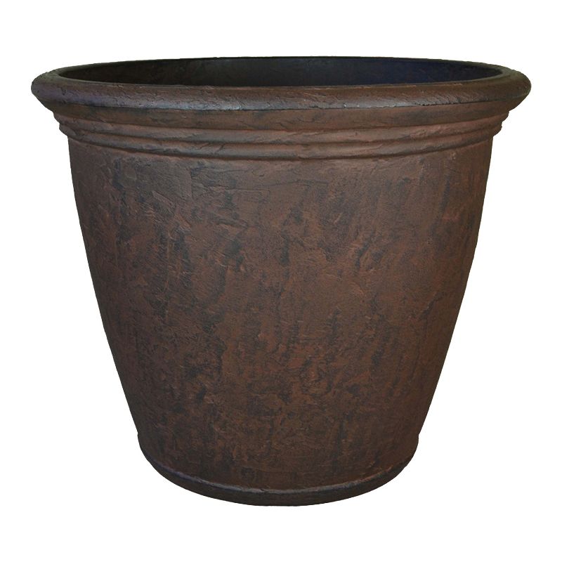 Sunnydaze Indoor/Outdoor Patio, Garden, or Porch Weather-Resistant Double-Walled Anjelica Flower Pot Planter - 16" - Rust Finish, 1 of 8