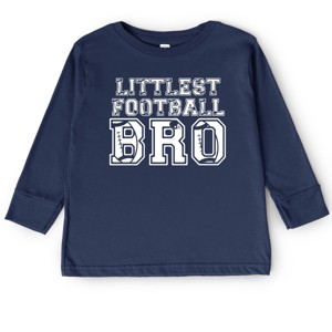 The Juniper Shop Littlest Football Bro Toddler Long Sleeve Tee - 2T - Navy - 1 of 4