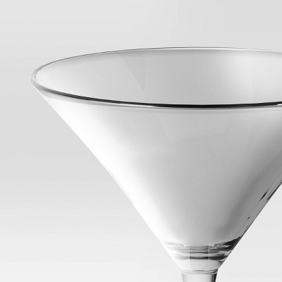 4pk Entertaining Martini Cocktail Glass Set - Threshold™: Clear Glass, Dishwasher-Safe, 8oz Capacity, Set of 4‼️ ONE IS MISSING ‼️