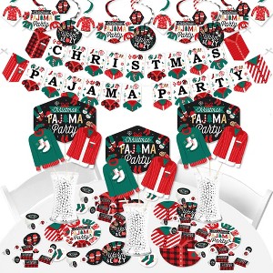 Big Dot of Happiness Christmas Pajamas - Holiday Plaid PJ Party Supplies - Banner Decoration Kit - Fundle Bundle - 1 of 4