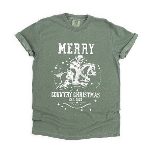Simply Sage Market Women's Merry Country Christmas Short Sleeve Garment Dyed Tee - 1 of 4