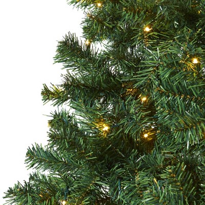 7.5-Foot Green Pine Artificial Christmas Tree with LED Lights