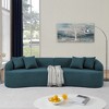 Curved Sectional Sofa in Lamb's Wool Fabric ¨C Modern Minimalist Style, Compressed (No Assembly Required), Comfy for Living Room & Bedroom - 3 of 4