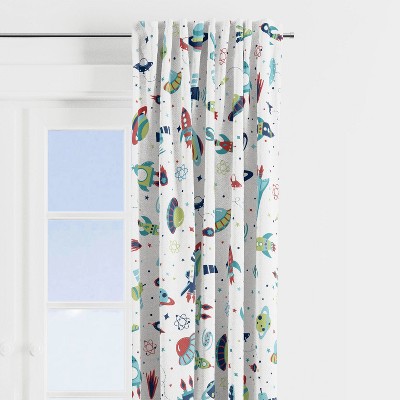 Bacati - Airspace, Aqua/Red/Orange/Green/Navy Curtain Panel