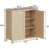 2-Door Rattan Storage Cabinet, Storage Cabinet with Adjustable Shelf - 2 of 4
