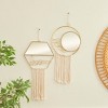 Metal Handmade Dream, Love Wall Mirror with Fringe Tassels Set of 2 Gold - Novogratz: Geometric, Novelty Shape, Easy-to-Hang - 2 of 4