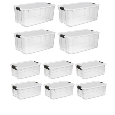 Sterilite 116-Qt Latching Storage Box 4-Pack & 18-Qt Latching Storage Box 6-Pack