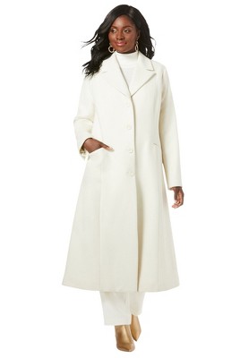 Jessica London Women's Plus Size Full Length Wool Blend Coat