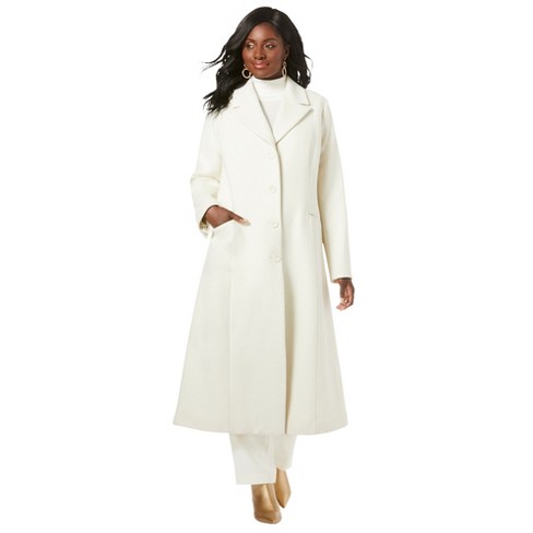 Jessica London Women's Plus Size Full Length Wool Blend Coat - 28, Beige
