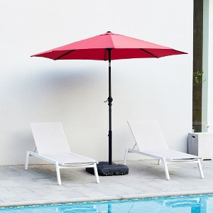 JIONJOY 9 ft. Aluminum Sunshade Shelter Market Patio Umbrella with Push Button Tilt and Crank - 1 of 4