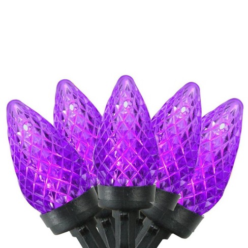 Brite Star 50ct Led C9 Faceted Halloween And Christmas Lights Purple 20 Black Wire Target