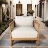 Moda Furnishings Acacia Wood Rope Weaving Patio Outdoor Single Sofa With Cream Cushions - 2 of 4
