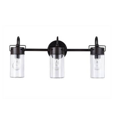 24" 3-Light Cylinder Shape Shade with Vanity Light Bronze - Cresswell Lighting