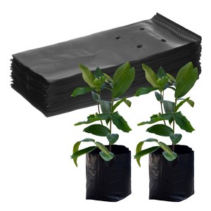 Unique Bargains Thicken Plastic Gardening Seed Plant Bags Nursery Growing Bags Black 100 Pcs - 1 of 4