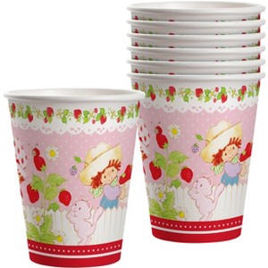 Treasures Gifted Strawberry Shortcake Cups - 12oz Party Cups - Strawberry Shortcake Birthday Decorations - Disposable Paper Cups - 1 of 4
