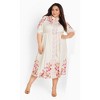 Women's Plus Size Annabelle Button Closure Midi Dress - ivory | CITY CHIC - 2 of 4