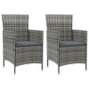 vidaXL Garden Chair Set of 2 Grey - 2 of 4