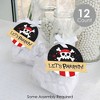 Big Dot of Happiness Pirate Ship Adventures - Skull Birthday Party Clear Goodie Favor Bags - Treat Bags With Tags - Set of 12 - 2 of 4