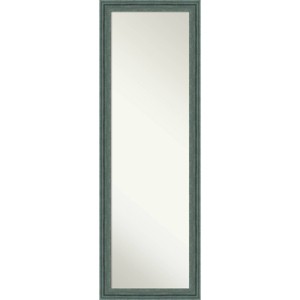 18"x52" Non-Beveled Upcycled Wood on The Door Mirror Teal/Gray - Amanti Art: Full-Length, Wall-Mountable, Includes Hooks - 1 of 4