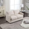 NicBex Loveseat Sofa with Soft Cushion and Side Pocket Modern Upholstered 2 Seater Loveseat Couch for Living Room,Bedroom,Beige - 2 of 4