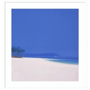 31" x 33" White Fishing Boat by John Miller - Amanti Art: Coastal Seascape, Hardwood Frame - 1 of 4