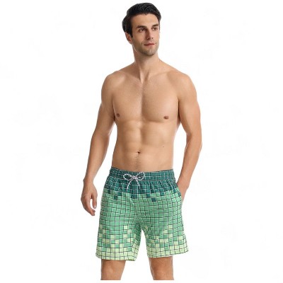 Anna-Kaci Swim Anna-Kaci Men's Swim Shorts with Adjustable Drawstring Waistband Quick-Dry Fabric - Small, Green — фото 5