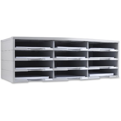 Storex Literature Organizer 12 Section 10 5/8 x 13 3/10 x 31 2/5 Gray 61601U01C