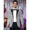 Lars Amadeus Men's Sequin Peak Laple Sparkly Party Show Glitter Sports Coat - 3 of 4