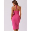 Allegra K Women's Sleeveless Halter Cutout Bodycon Cocktail Party Dress - 3 of 4