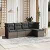 vidaXL 6 Piece Patio Sofa Set with Cushions Poly Rattan - 2 of 4