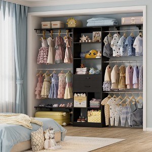 Aheaplus 4.75-8FT Closet System with Wooden Drawers & Cube Storage Organizer - 1 of 4