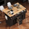 Bella Depot 56.5'' Rolling Kitchen Cart on Wheels with 4 Doors, Kitchen Island with Drop Leaf, Power Outlet, Drawers and Adjustable Shelves - 3 of 4