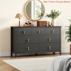 Entryway Fluted 7 Drawers Dresser for Bedroom, 54" Wide Modern Chest of Drawers w/Metal Handle, Wooden Dresser Organizer - 1 of 4