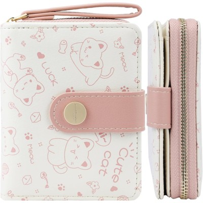 FATMOON Women’s Cat Pattern Wallet - Stylish,Easy to Use & Multifunctional Credit Card Holder with ID Window for Travel,Daily Use